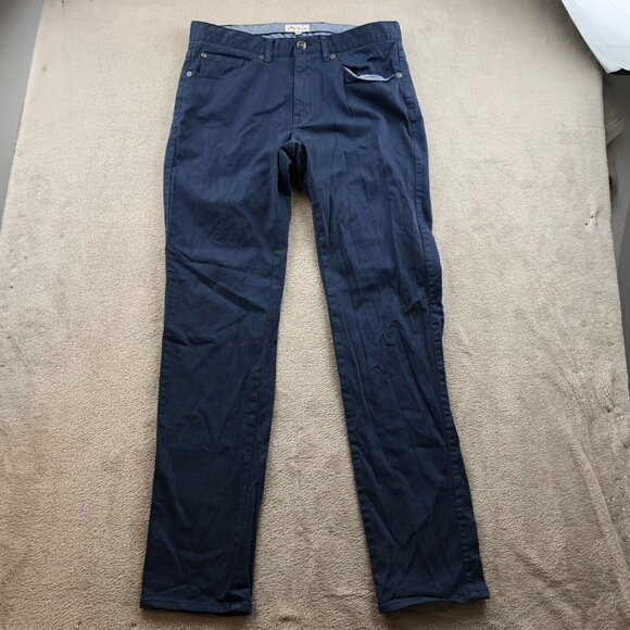 Peter Millar Mens Five-Pocket Pants Size 32 Slim Straight Leg Casual Classic Nav - Picture 14 of 15